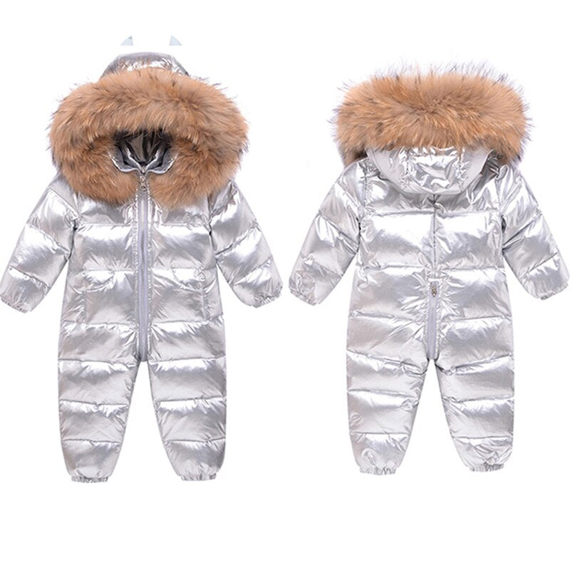 Winter Warm Kids Down Coat Thicken Waterproof Snowsuit Infant Jumpsuit Parka Baby Girl Boys Romper