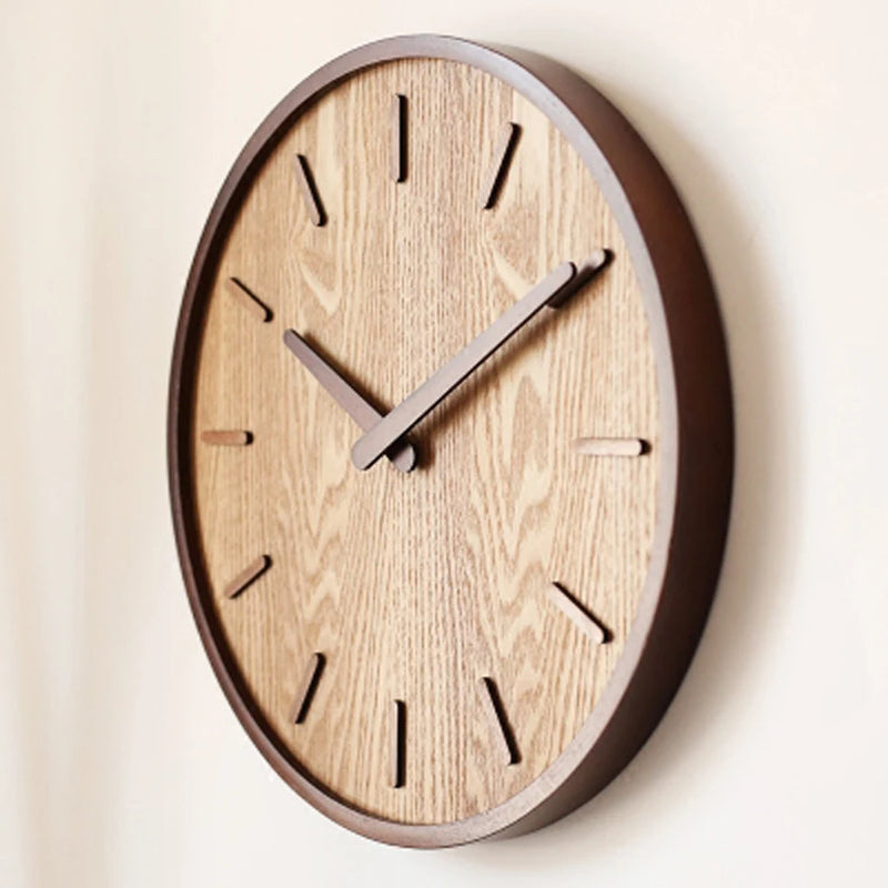 Creative Large Bamboo Wood Wall Clock Simple Modern Design Watch Living Room Wooden Clocks Silent