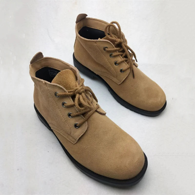 Leather Martin Boots Spring Men Work Wear Shoes Top Layer Boots Outdoor Travel Riding Sneakers