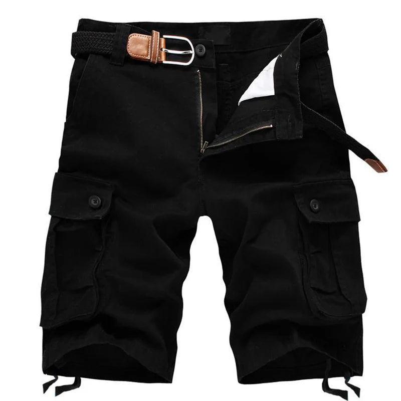 Men Summer Knee Length Cargo Shorts Trousers Sweatpants Hombre Male Casual Slim Fit