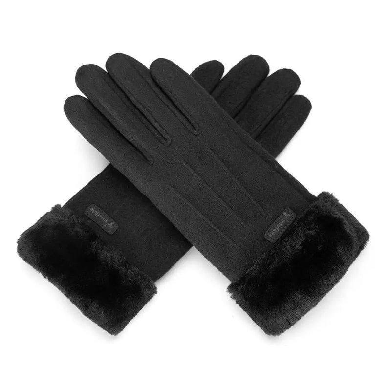 Winter Warm Women's Wool Gloves Touch Screen Thicken Windproof Mittens for Women Full Finger Gloves