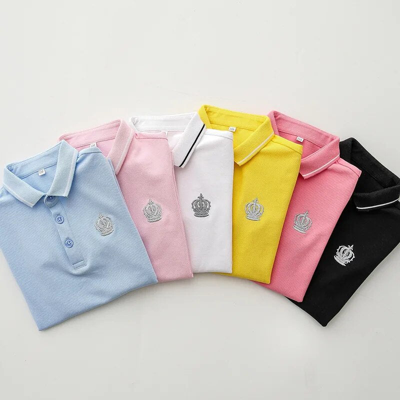 Boys Polo Shirt Kids Short Sleeve Cotton T Shirts with Embroidery Children Summer Outerwear Tops School Sport Clothes