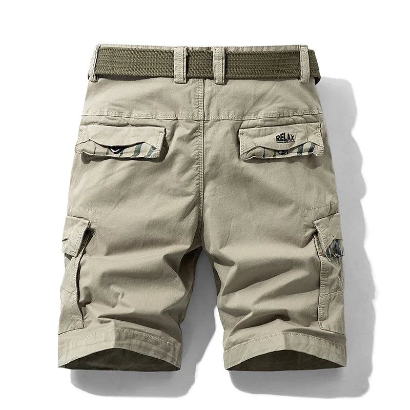 Cargo Shorts Men Spring Summer Breeches Cotton Bermuda Solid Denim Casual Multi-Pocket Pants Clothing Men’s Cargo Short