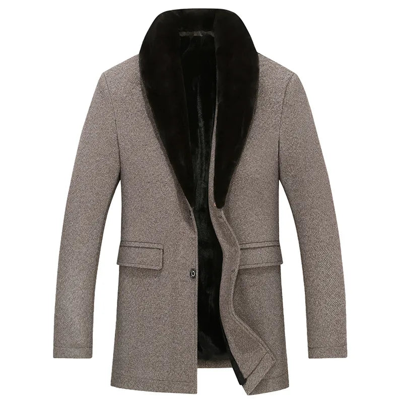 Men Woolen Coat Winter Long Coat Men Winter Jacket Autumn Men Wool Blend Overcoat Trench Coat