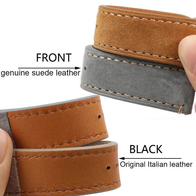 Handmade Leather Watch Strap Watch Accessories Wristband Belt  Stainless Steel Buckle