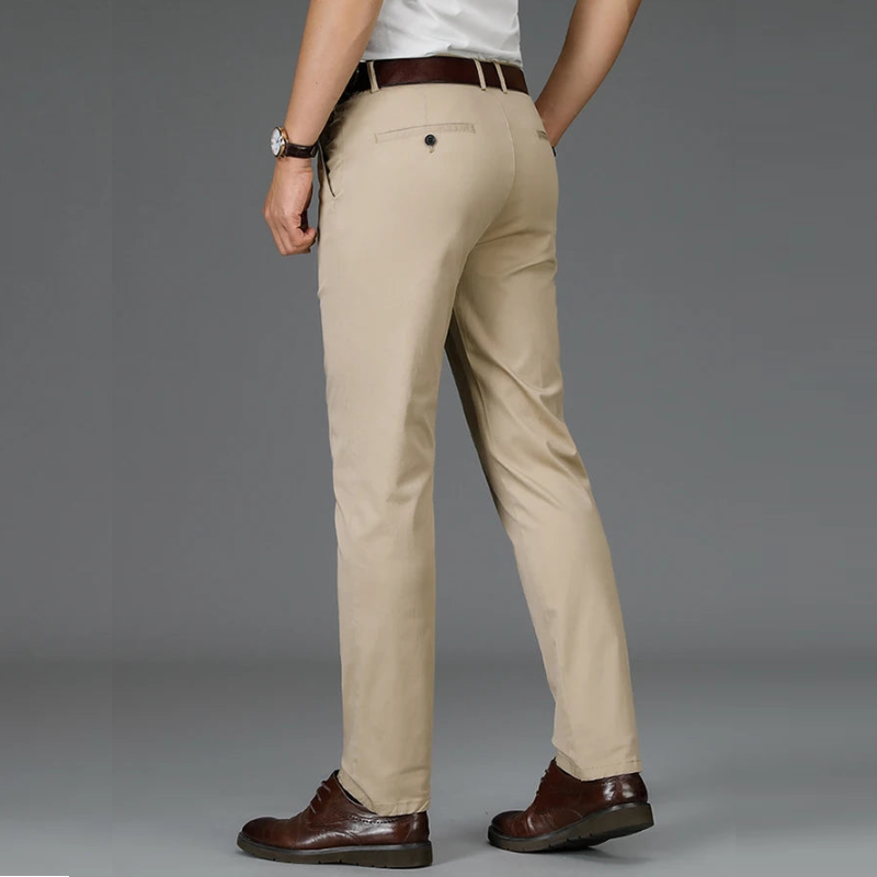 Pants Men Summer Thin Loose Straight Stretch Gentleman Suit Pants