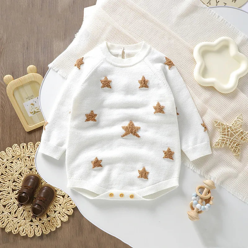 Kid Girl Sweater Newborn Clothes New Year Romper Jumpsuit Clothing Pullover Top Stars Sweaters Boy Fashion Knitwear