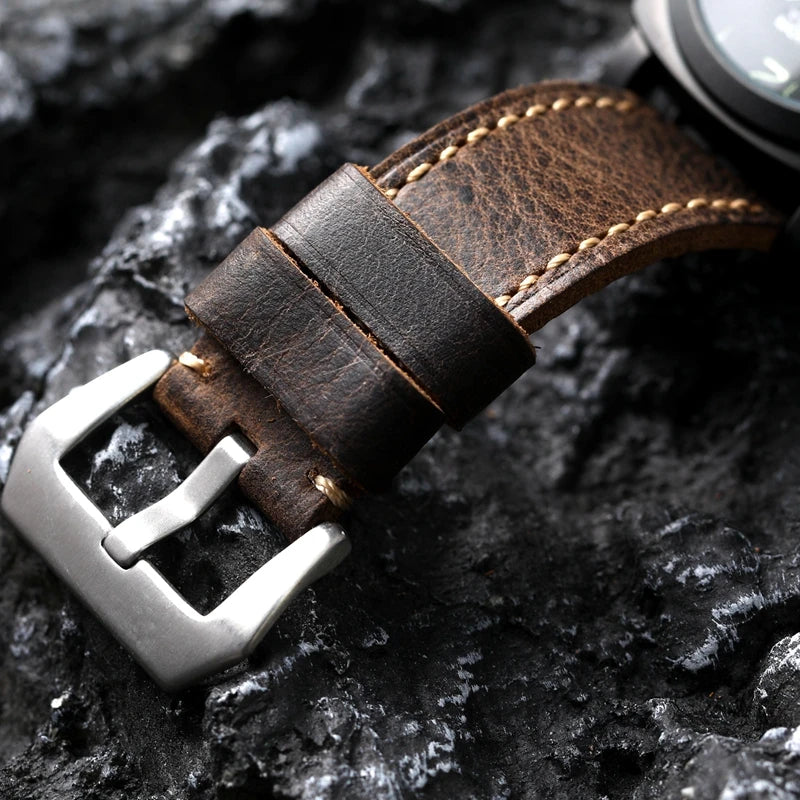 Handmade Genuine Leather Watchband Thickened First Layer Leather Vintage Thickened Men's