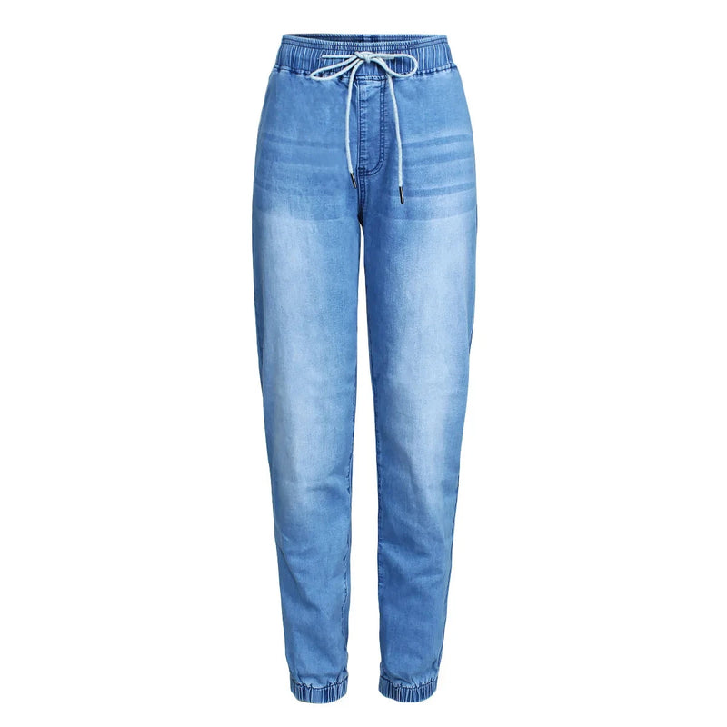 Women Baggy Jeans For Women Casual Elastic High Waist Denim Harem Pants Trousers Length Woman Jeans