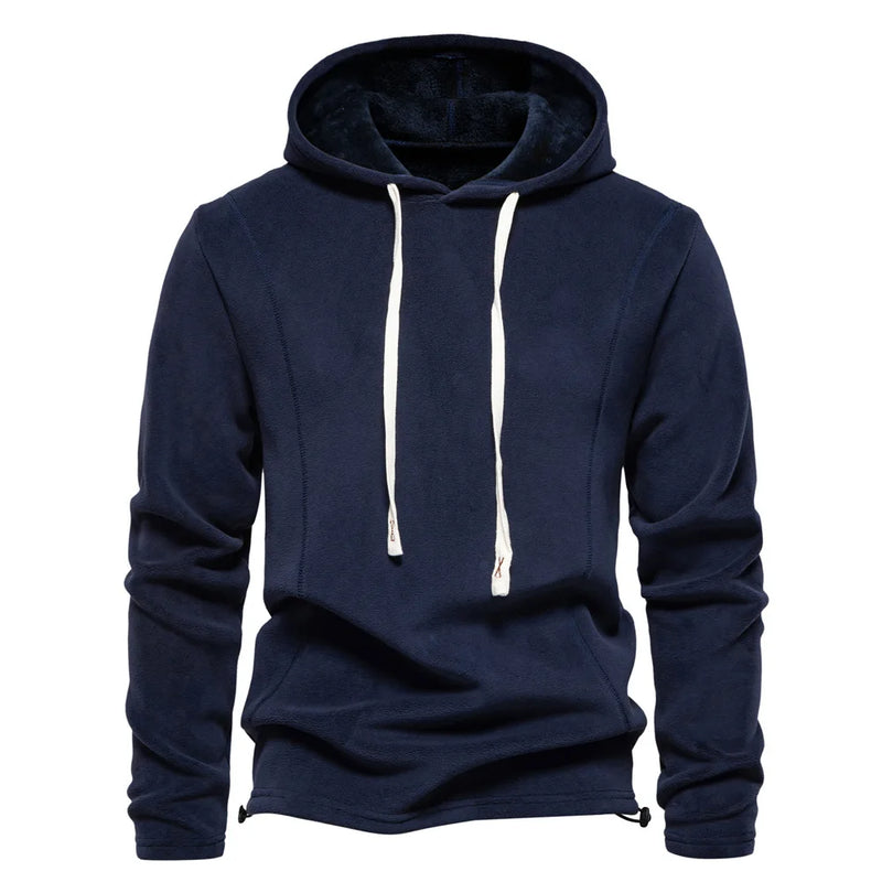 Autumn Men Polar Fleece Pullover Hoodies Loose Sweatshirts Hooded Casual Sweatshirts