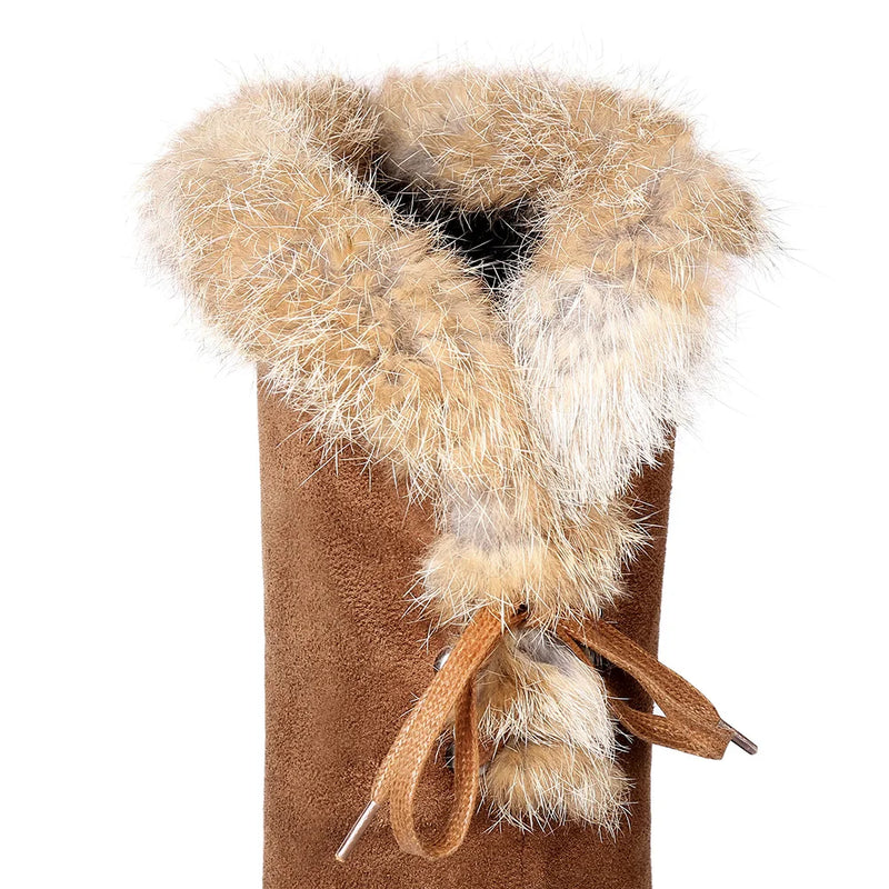 Winter Furry Warm Women Snow Boots knee Shoes