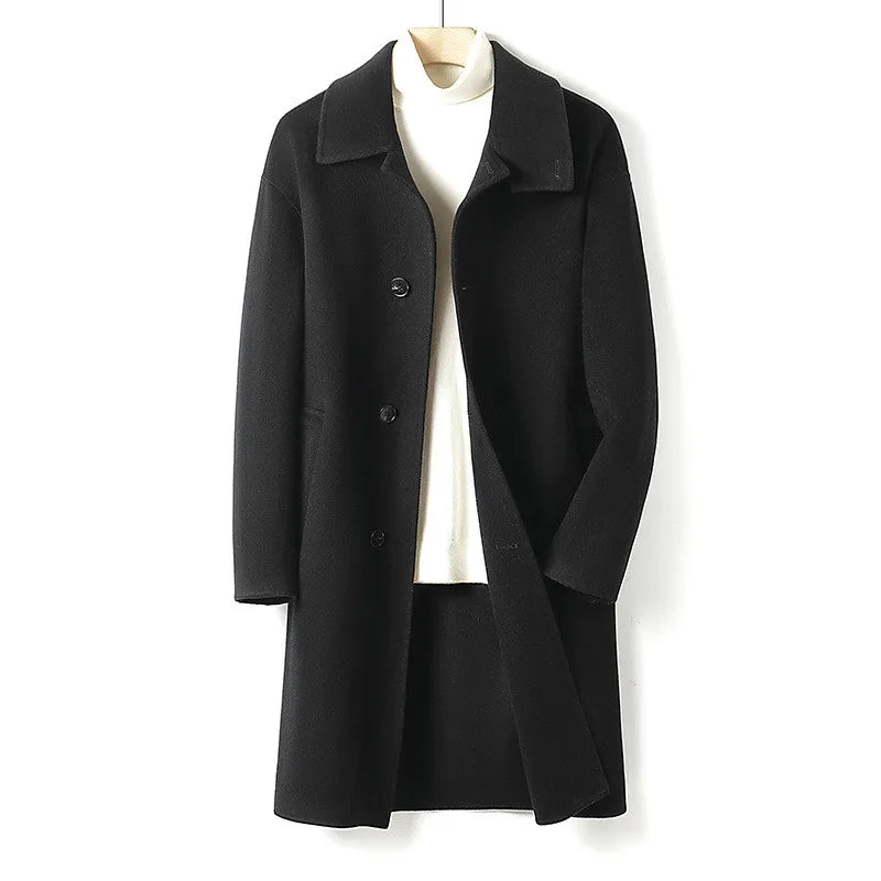 Wool long sleeve spring black beige loose fitting Women coat jacket