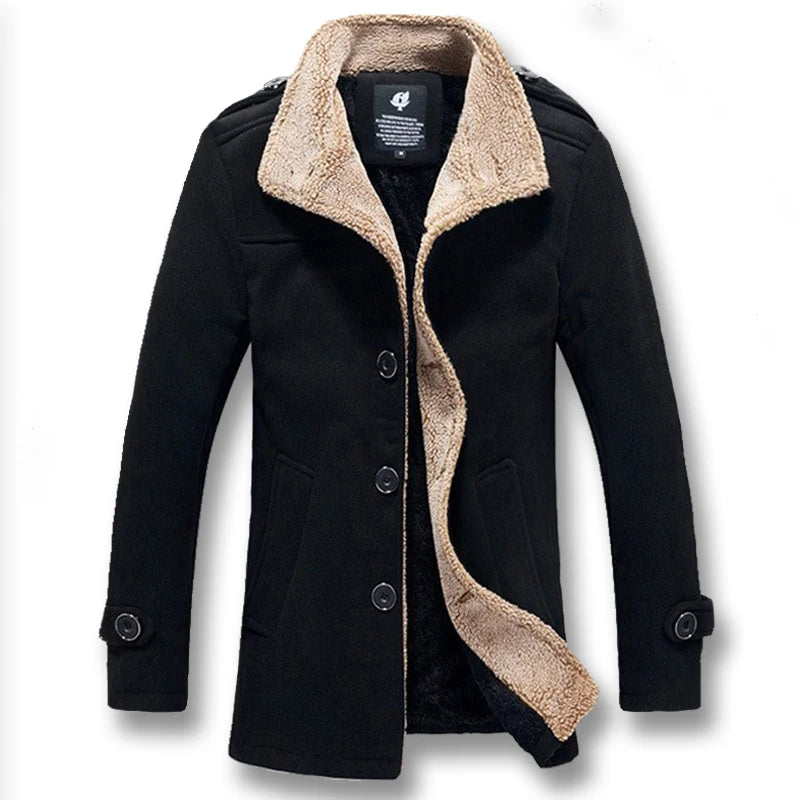 Men Woolen Blends Overcoats Jackets and Coats Male Casual Slim Fitted Jackets