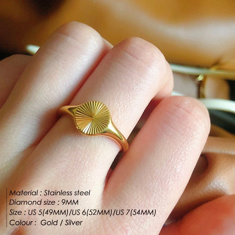 Rings for Women  Do Not Fade Wave Rays Texture Ladies Ring Jewelry