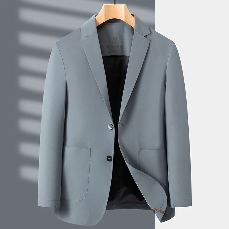 Men's Casual Suit Spring and Autumn Thin Business Slim-fit Solid Seamless Anti-wrinkle Small Suit Jacket