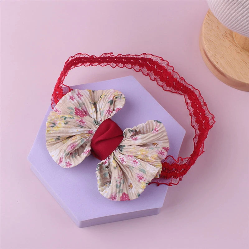 Infant Baby Girl Socks Set Princess Bowknot Patchwork Soft Warm Newborn Socks and Hairband