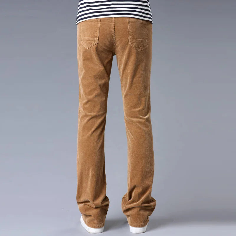 Men Autumn Spring Corduroy Pants Male Casual Flares Trousers