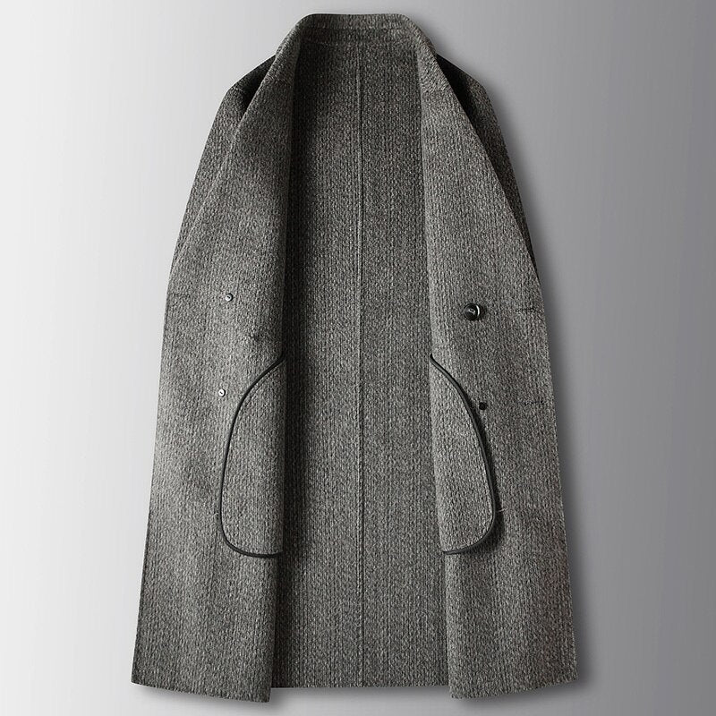 Autumn high quality wool long trench coat men male jackets overcoat