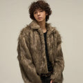 Winter Short Thick Warm Soft Faux Fur Coat Men Fluffy Jackets