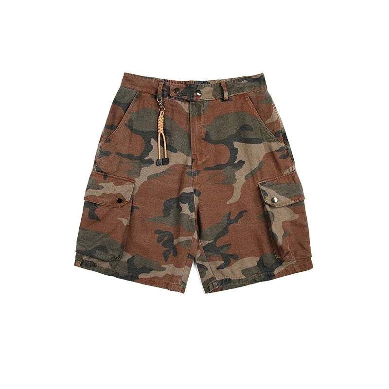 Camouflage Shorts Men Loose Casual Pendant Cargo Shorts Short Pants for Man