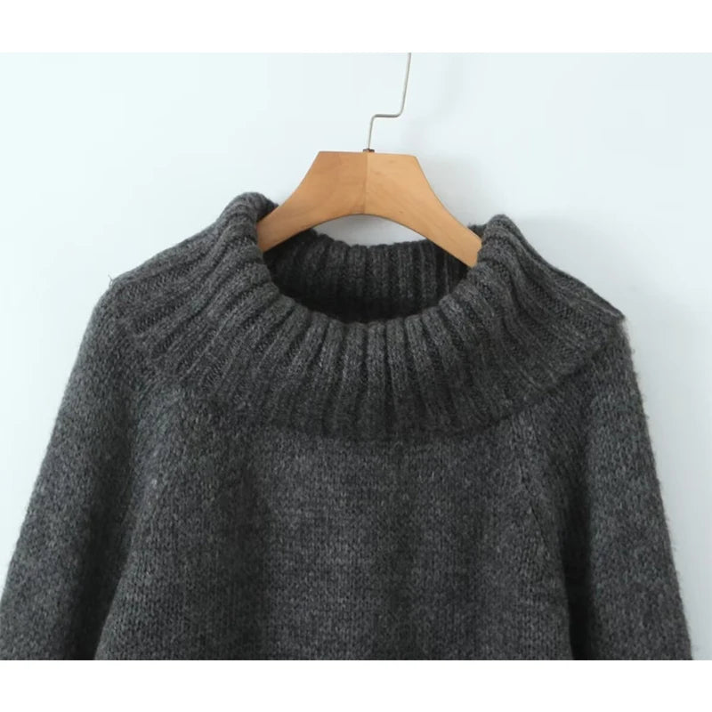 Autumn Women Off Shoulder Pullover Sweater Casual Loose Jumper