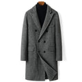 Winter Jacket Men's Pure Wool Coat Double Breasted Long Overcoat Men Wool Trench Coats