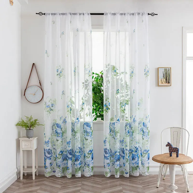 Curtain Gauze Yarn Tulle Curtains for Living Dining Room Bedroom Light-transmitting Decorative