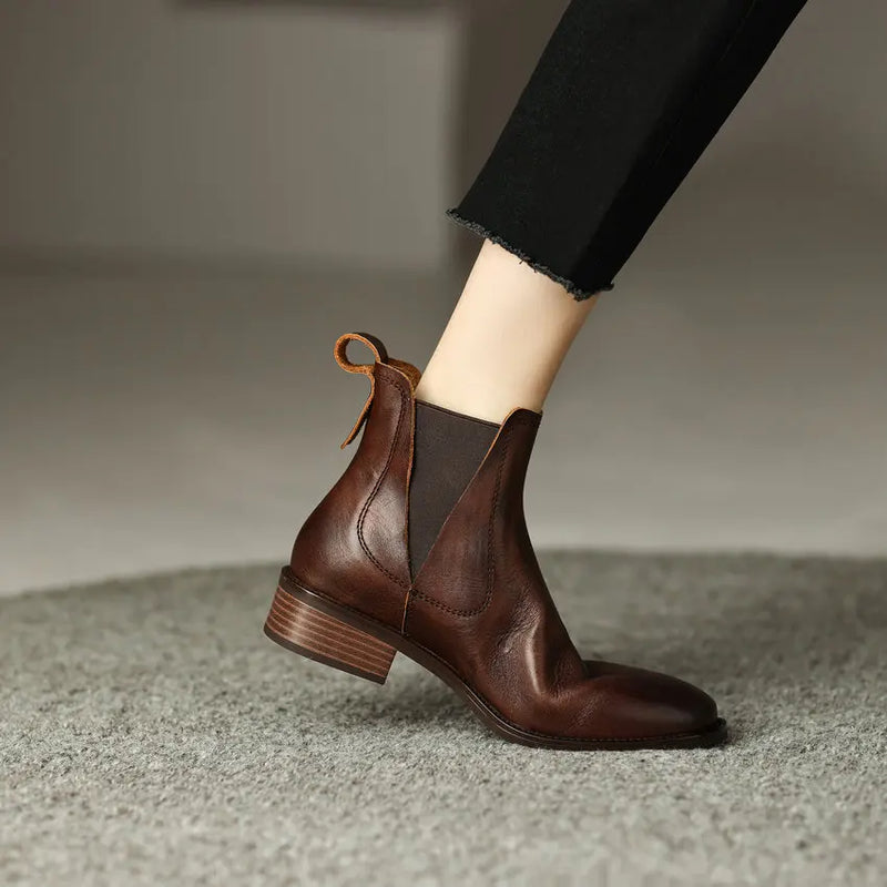 Women Ankle Boots Genuine Leather Short Boots Autumn Winter Shoes Woman