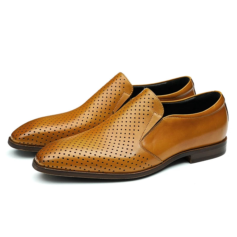 Men's Genuine Leather Spring Luxury Elegant Slip On Designer Wedding Shoes Bride For Men