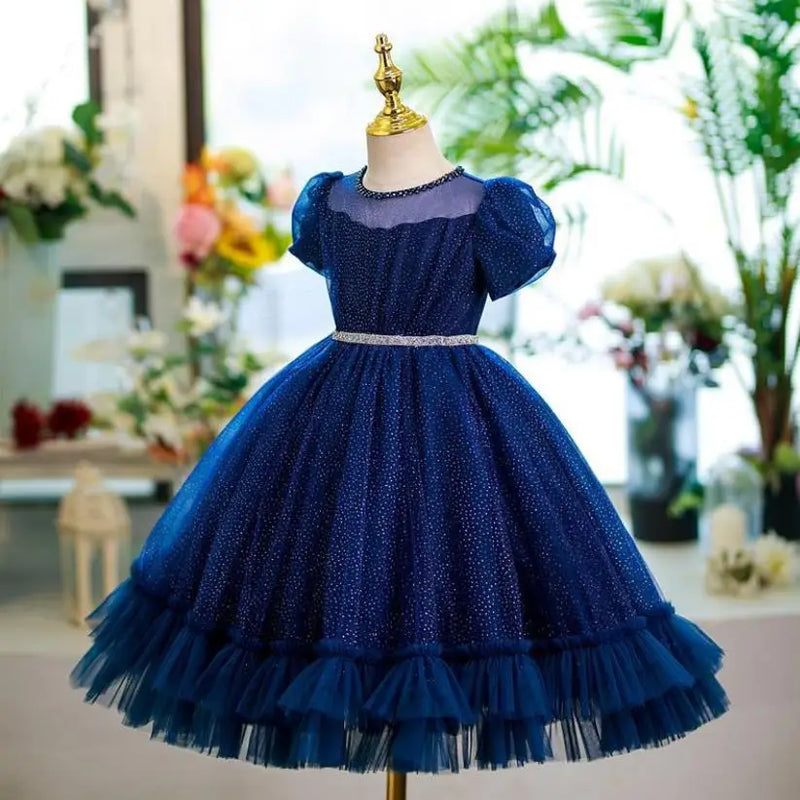 Children's Evening Gown Autumn Kids Performance Clothes Wedding Birthday Party Christening Dresses For Girls Baptism