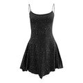 Crew Neck Women Dress With Semi See Through Suspender Sleeveless Dresses for Women