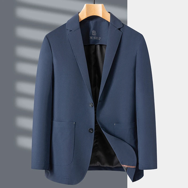 Men's Casual Suit Spring and Autumn Thin Business Slim-fit Solid Seamless Anti-wrinkle Small Suit Jacket