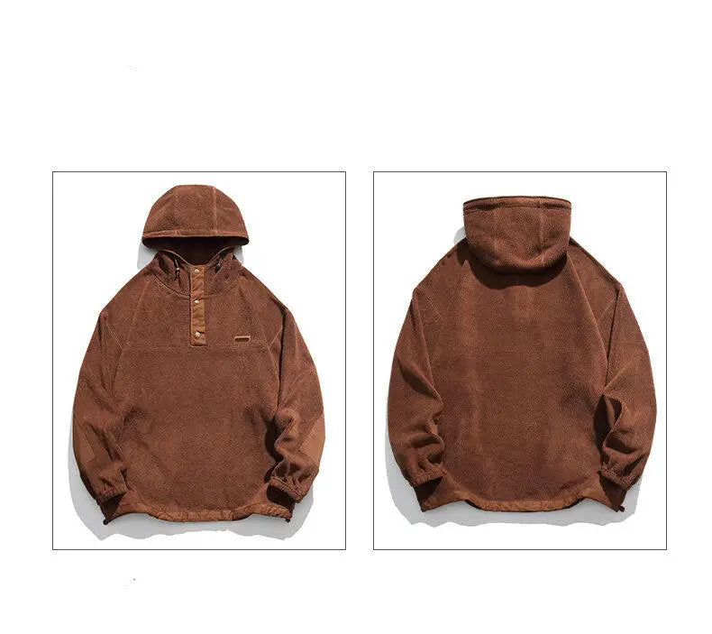 Autumn Winter Fleece Hoodie Men Pullover Hooded Sweatshirt