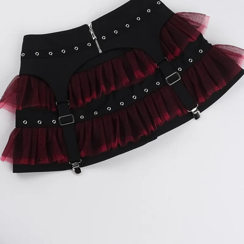 Mini Skirt High Waist Gothic Grunge pleated skirt Kpop Skater