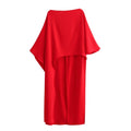 Summer Women Asymmetrical Dress Solid Casual Loose Cape Woman Elegant Evening Dress