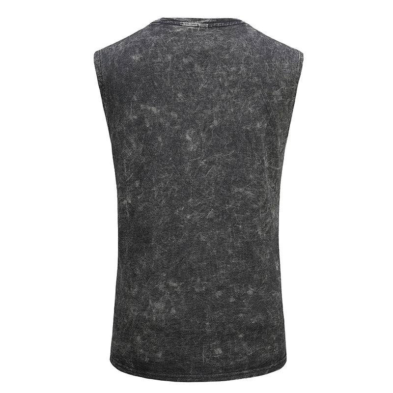 Men Round Collar T-shirt Casual And Breathable Close Skin Anti-wrinkle Sleeveless Vest