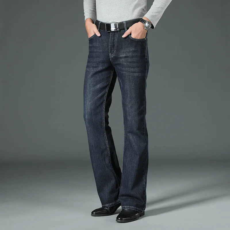 Men Boutique Flared Jeans Waisted Casual Pants