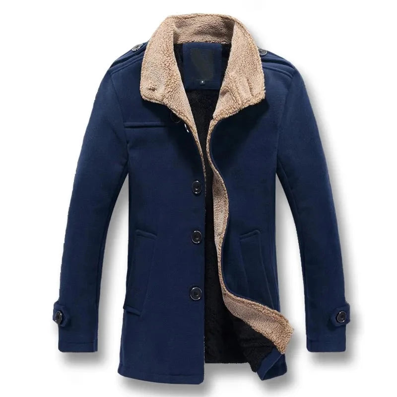 Men Woolen Blends Overcoats Jackets and Coats Male Casual Slim Fitted Jackets