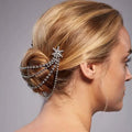 Crystal Star Tassle Combs for Women Bridal Jewelry Charming Rhinestone Hair Accessories Headpieces Chain Wedding Gifts