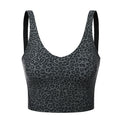 Women Longline Sports Bra Wirefree Padded Yoga Bras Workout Running Crop Tank Tops