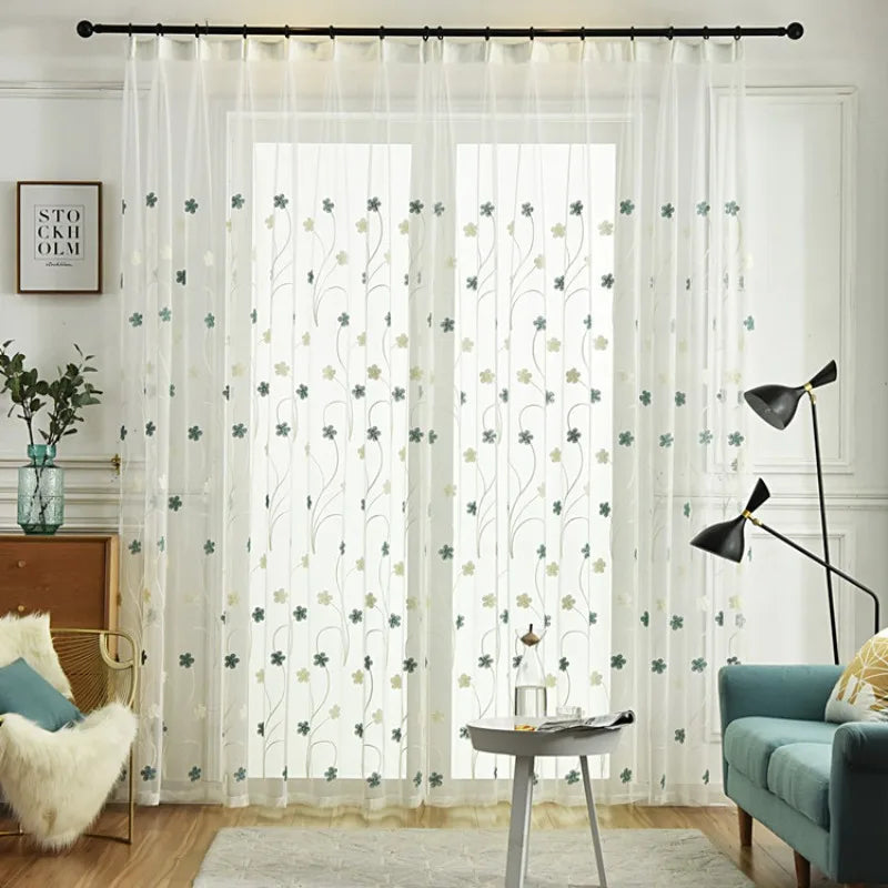 Embroidery Window Living Room Balcony Floating Window Floor Window Curtain