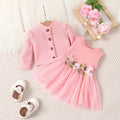 Infant Baby Girls Spring Flower Knitted Mesh Sundress Waffle Cardigan Coat Elegant