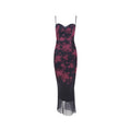 Floral Mesh Bride Wedding Guest Dress Women Evening Dresses