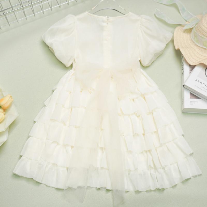 Elegant White Dress for Kids Girl Toddlers Beading Tutu Dresses Teenage Girls Chic and Princess Grad Night Ball Gowns