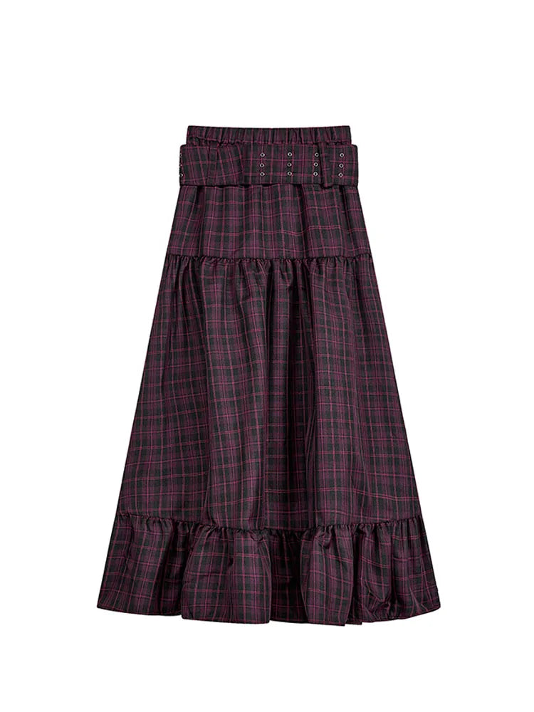 Classical Plaid Skirts Women Preppy Casual Vintage Low Waist Zipper A-Line Skirts High Street