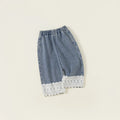 Kids Pants Jeans Lace Denim Straight Leg