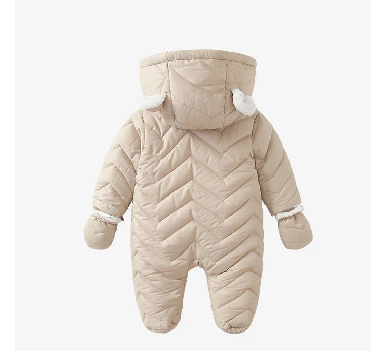 Winter Infant Boys Girls Overalls Soft Fleece Outerwear Rompers Infant Coat Hooded Kids Boys Jumpsuits