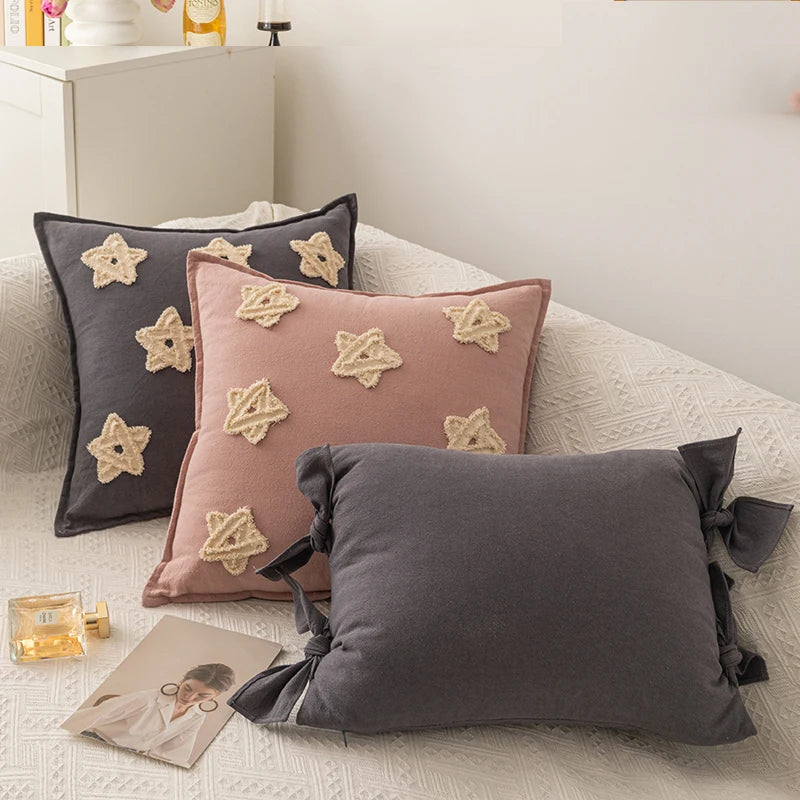 Cushion Cover Stars Lace Knot Pillow Cover for Home Decoration Sofa Sofa 45x45cm/60x60cm