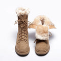 Autumn Winter Middle Boots Women Lace-up Plush Warm Boots Sports Thick-soled Warm Boots