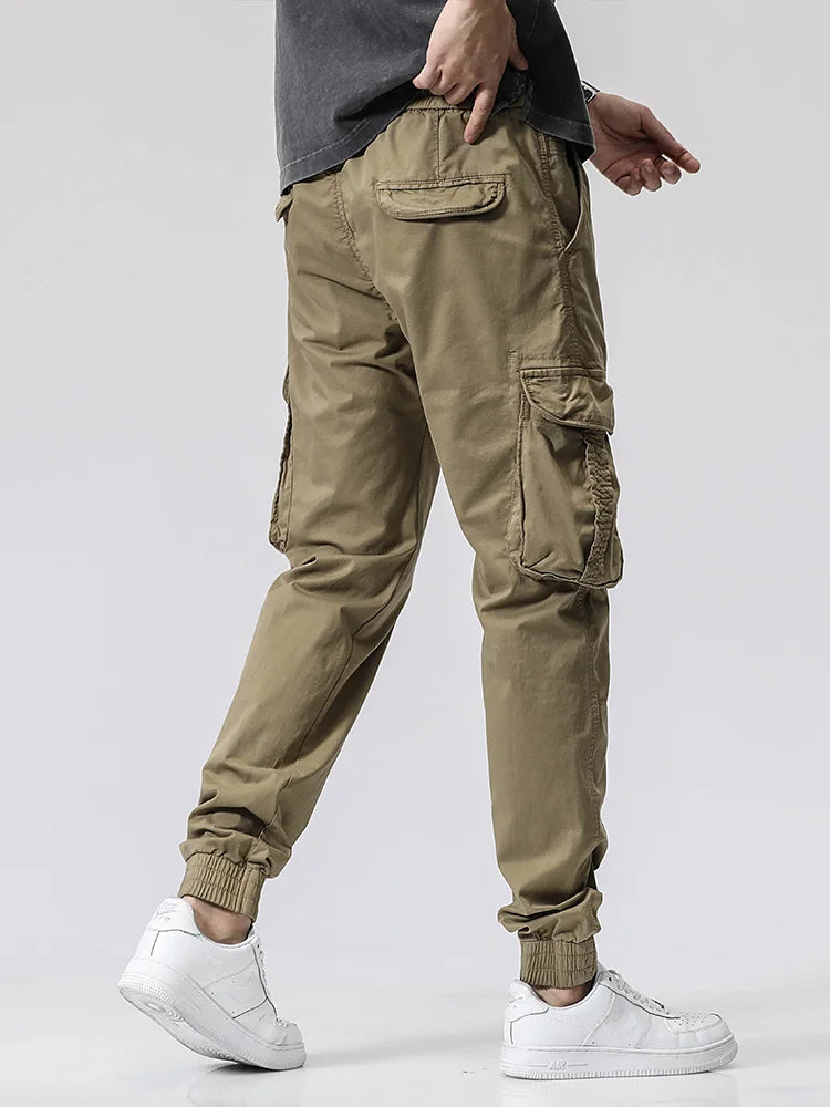 Spring Summer Military Cargo Pants Men Streetwear Army Joggers Stretch Casual Trousers